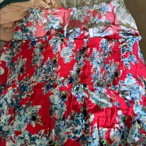 Pink with floral pattern dress